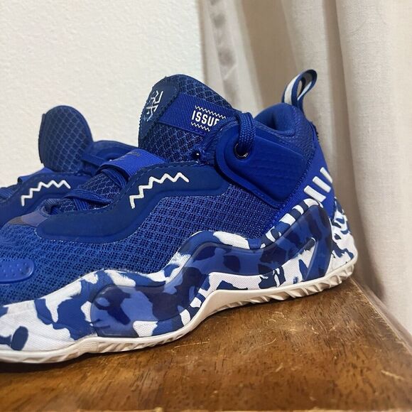 NWOT Adidas D.O.N. Issue 3 Kansas City Jayhawks NCAA Basketball Shoe Blue 5.5 - Picture 5 of 13